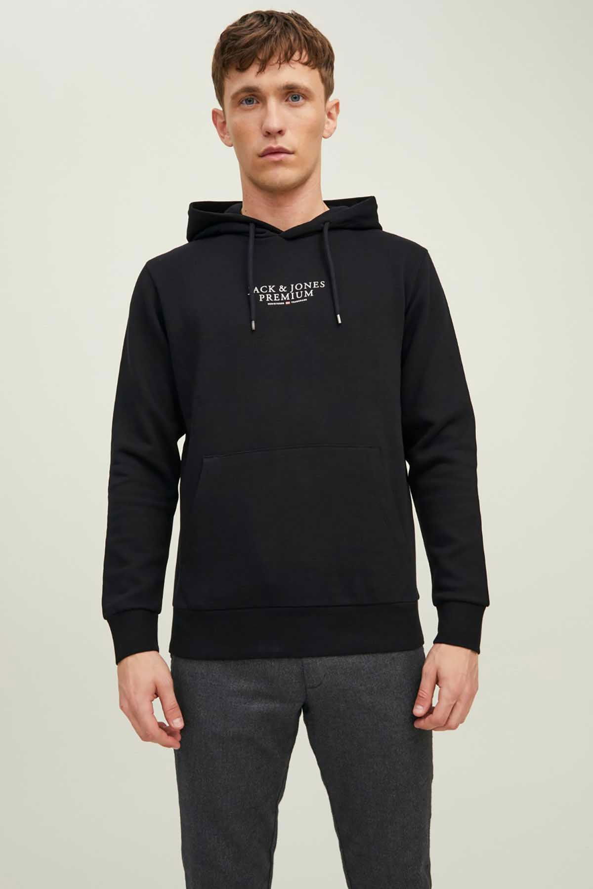 Jack & Jones Erkek Kapüşonlu Sweatshirt Jprbluarchıe 63412216335 Siyah - 3
