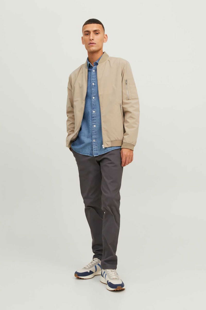 Jack & Jones Erkek Kolej Yaka Mont 63412165203 Bej - 2