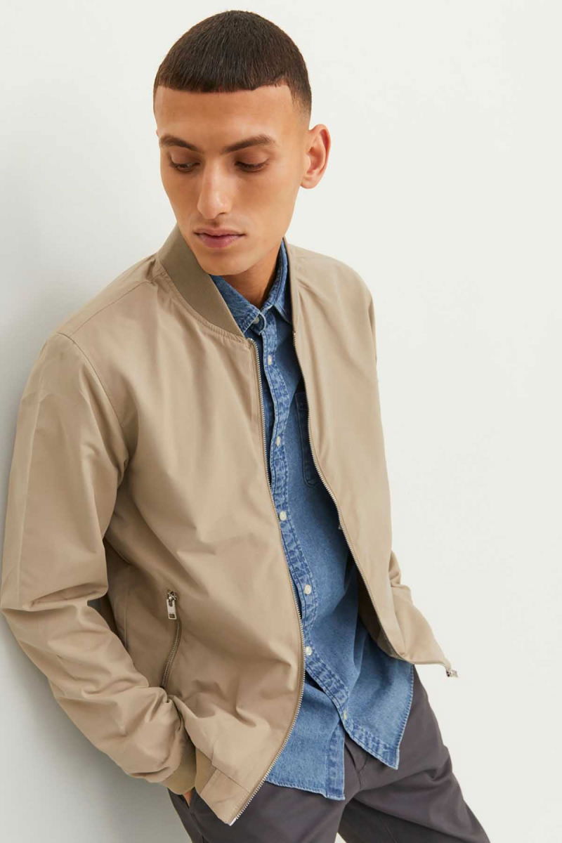 Jack & Jones Erkek Kolej Yaka Mont 63412165203 Bej - 3