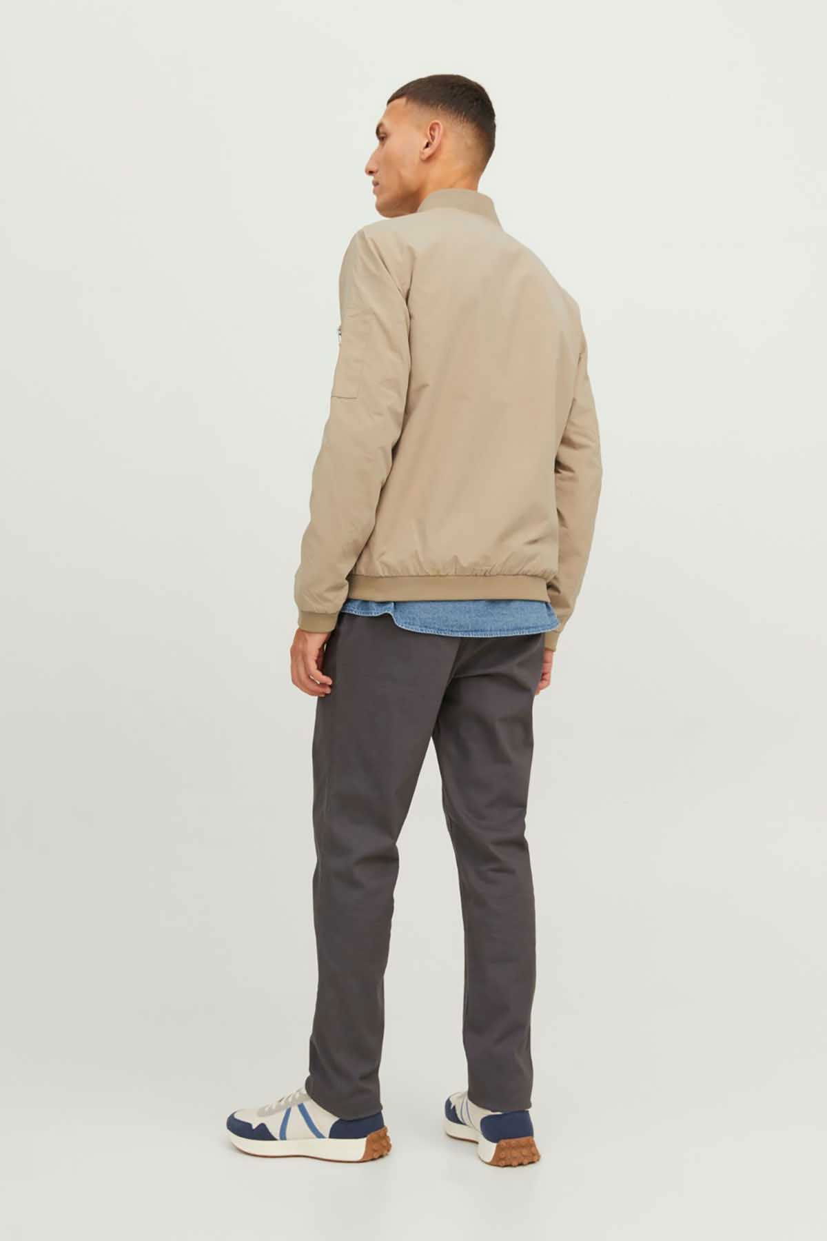 Jack & Jones Erkek Kolej Yaka Mont 63412165203 Bej - 5