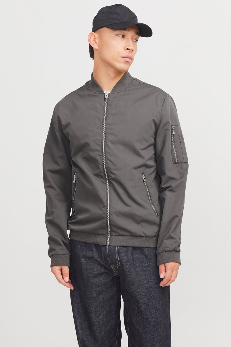 Jack & Jones Erkek Kolej Yaka Mont 63412165203 Füme - 2