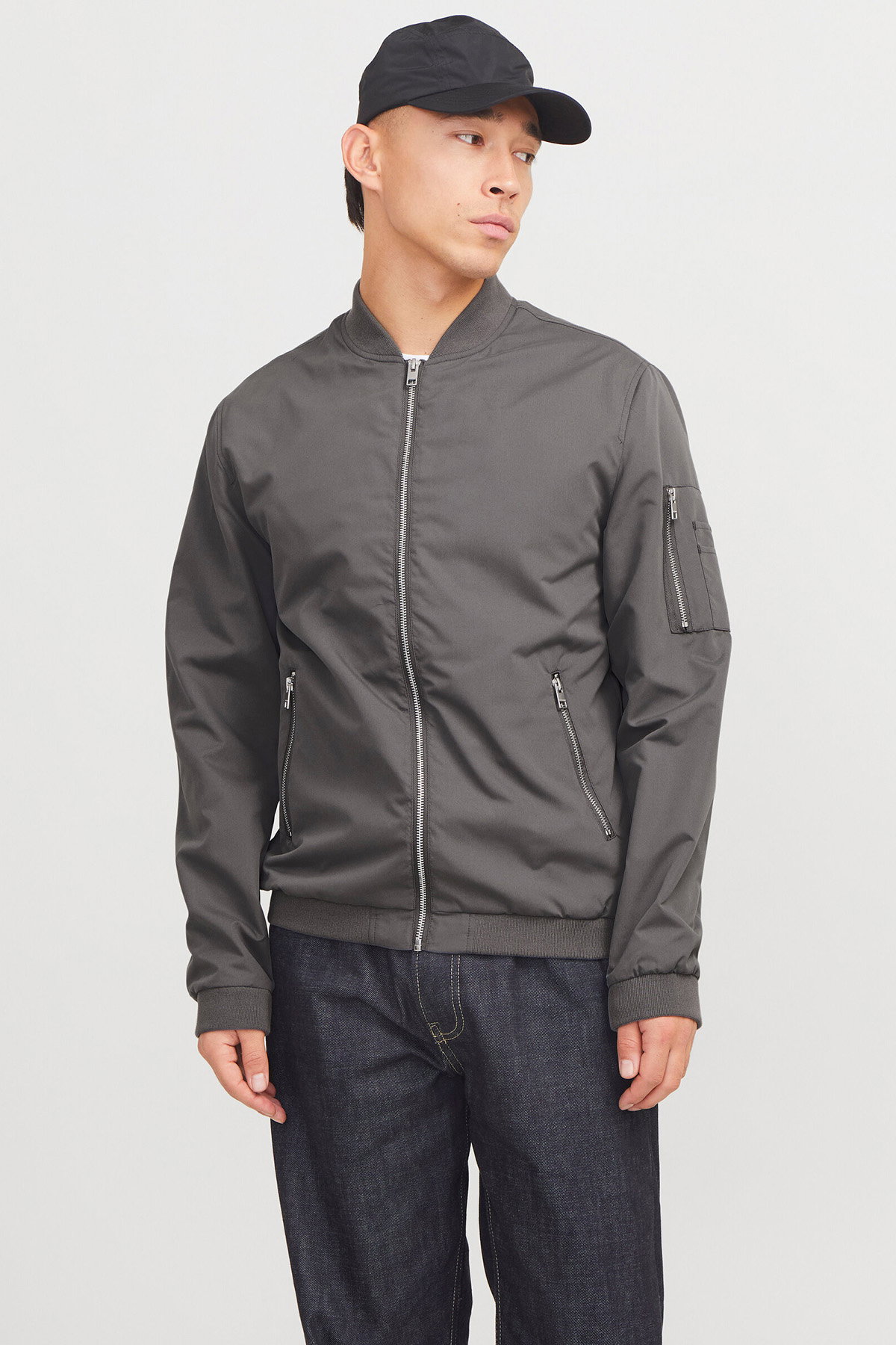 Jack & Jones Erkek Kolej Yaka Mont 63412165203 Füme - 2