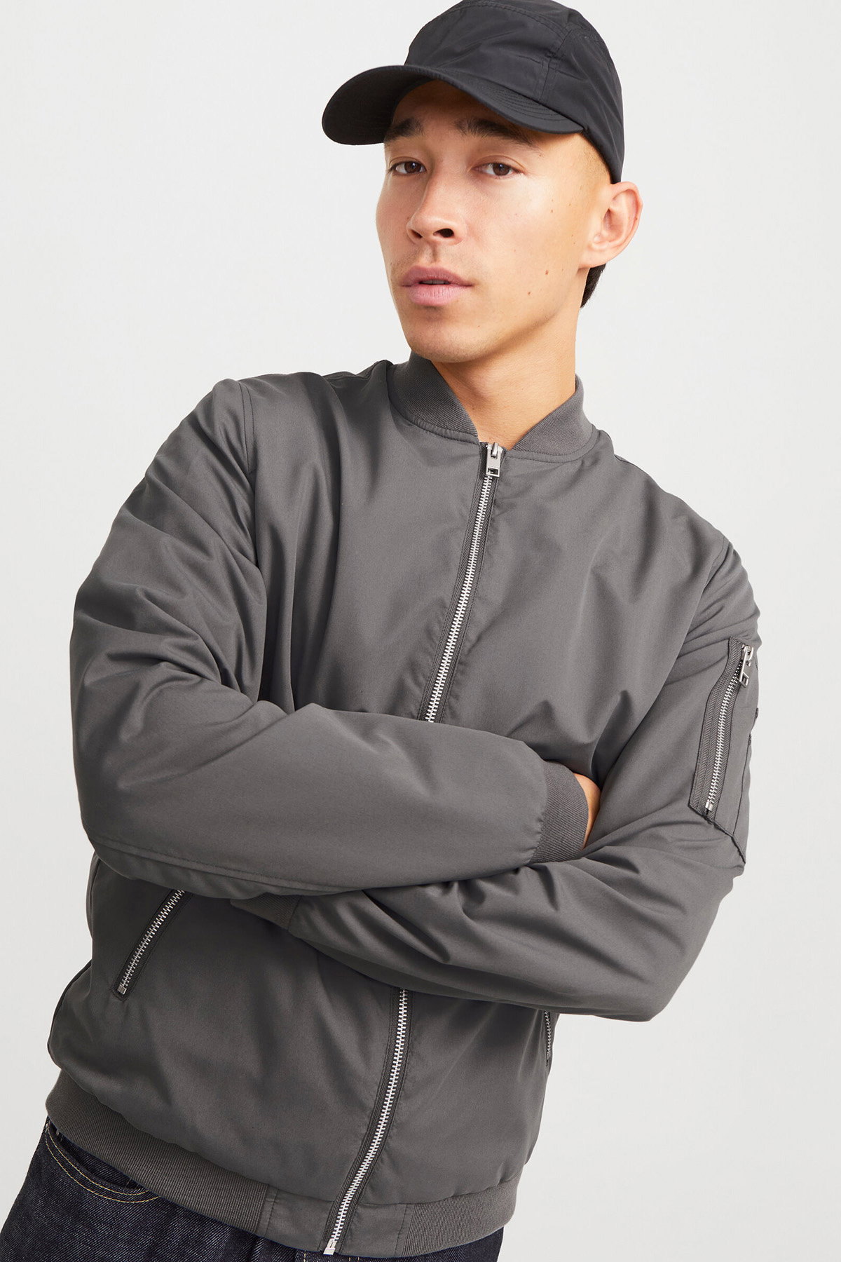 Jack & Jones Erkek Kolej Yaka Mont 63412165203 Füme - 3