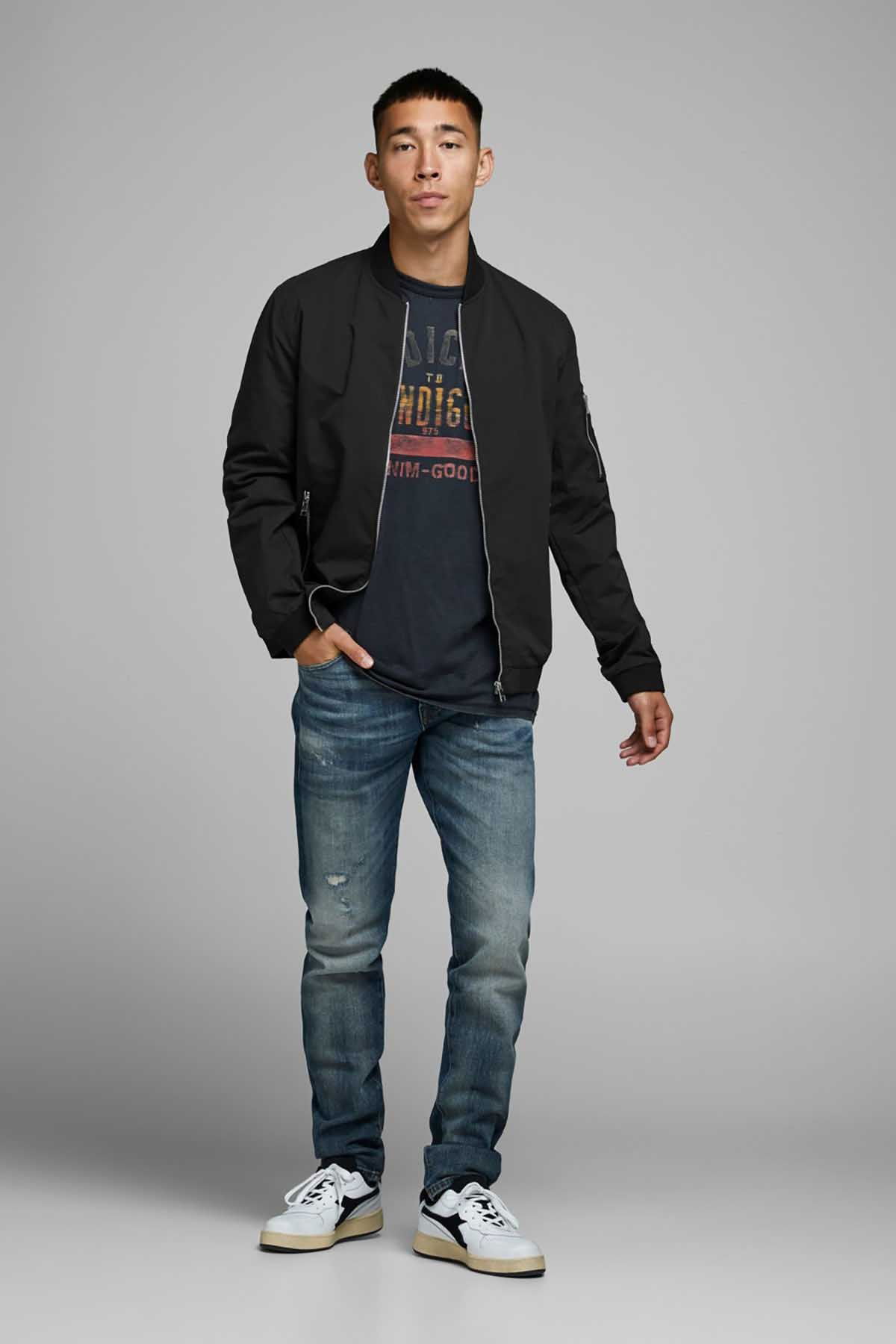 Jack & Jones Erkek Kolej Yaka Mont 63412165203 Siyah - 2