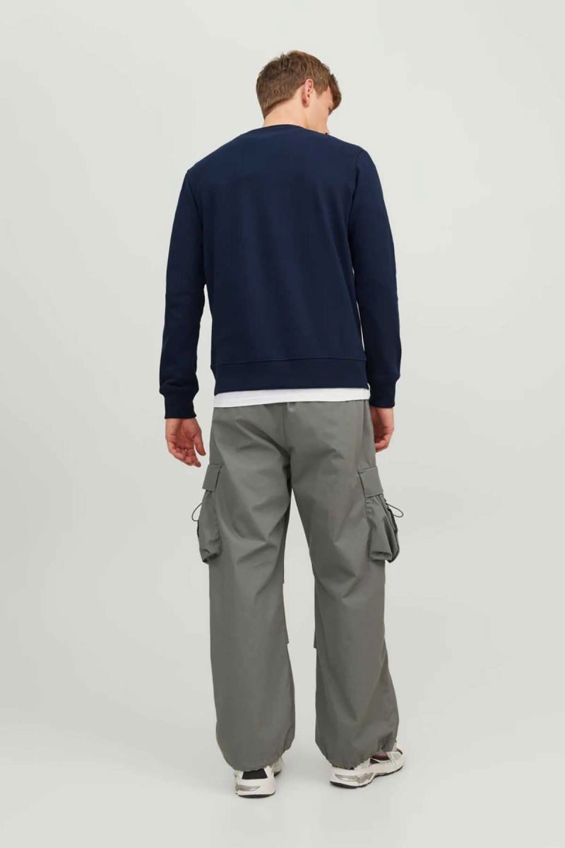Jack & Jones Erkek Printed Bisiklet Yaka Sweatshirt 12240211 Lacivert - 5