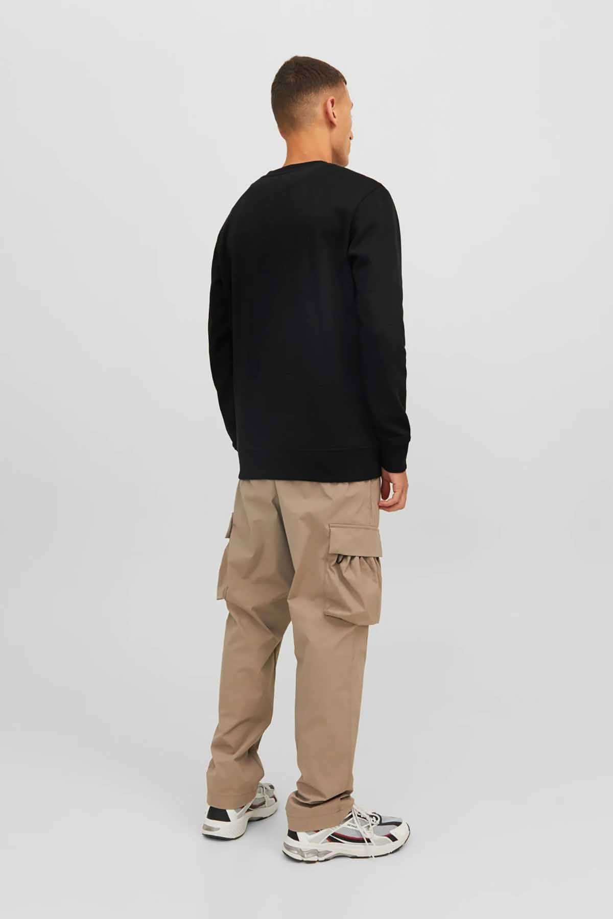 Jack & Jones Erkek Printed Bisiklet Yaka Sweatshirt 12240211 Siyah - 5