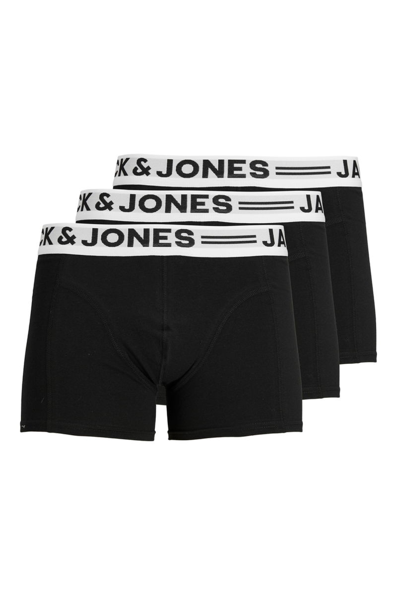 Jack & Jones Erkek Sense Pamuklu 3'lü Boxer 12081832 Black 