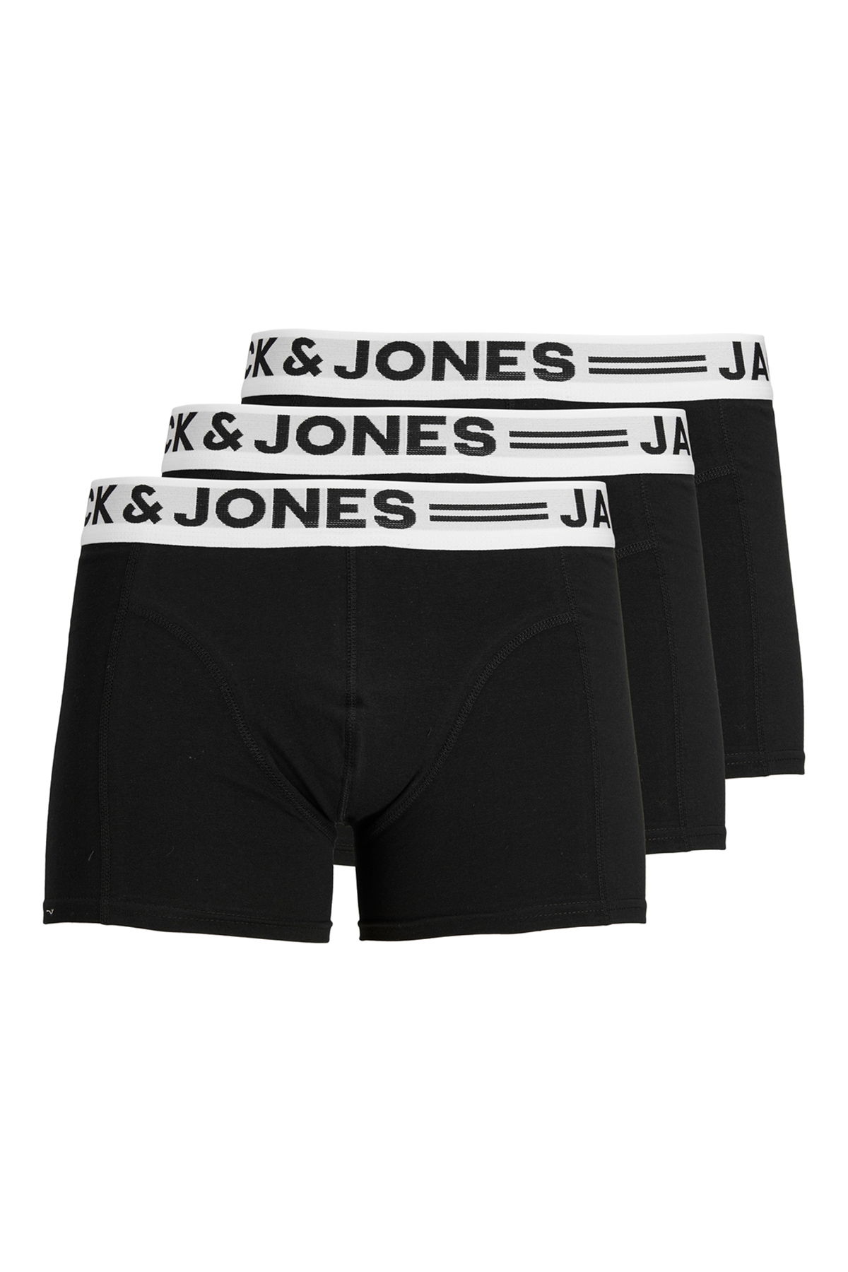 Jack & Jones Erkek Sense Pamuklu 3'lü Boxer 12081832 Black - 1