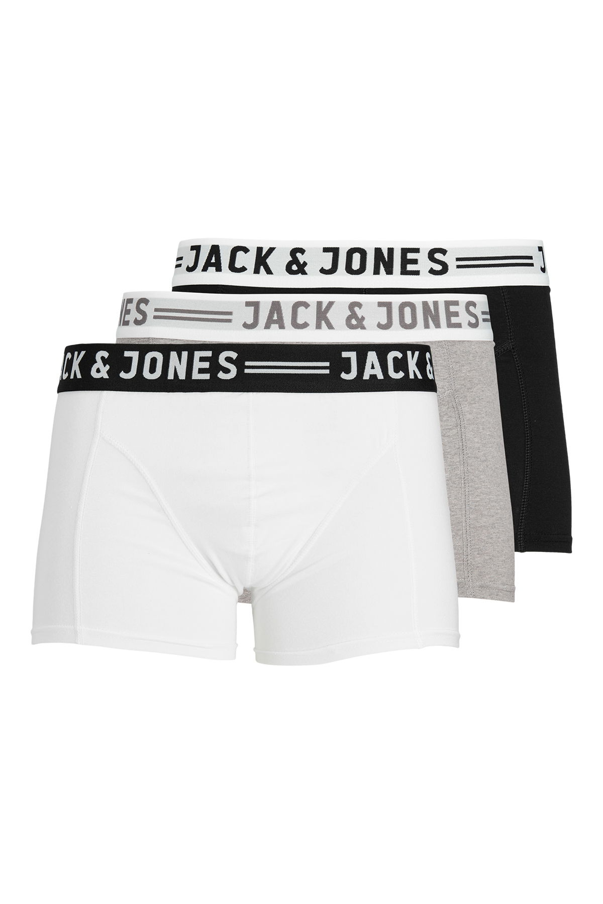 Jack & Jones Erkek Sense Pamuklu 3'lü Boxer 12081832 Gri - 1