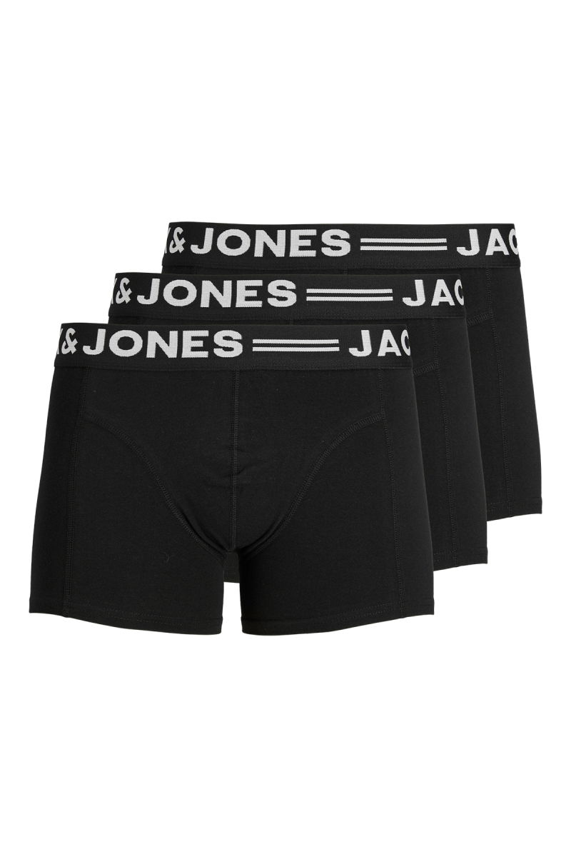 Jack & Jones Erkek Sense Pamuklu 3'lü Boxer 12081832 Siyah 