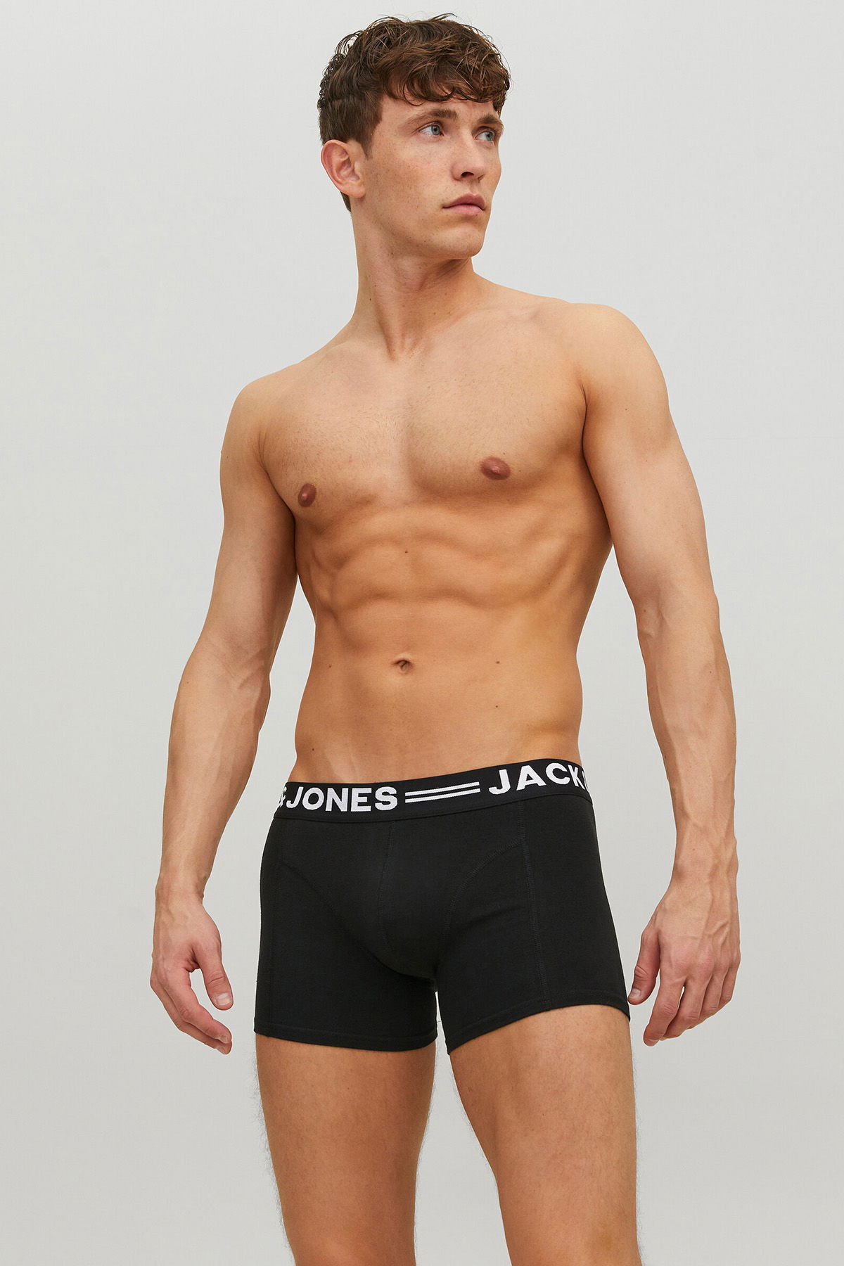 Jack & Jones Erkek Sense Pamuklu 3'lü Boxer 12081832 Siyah - 2