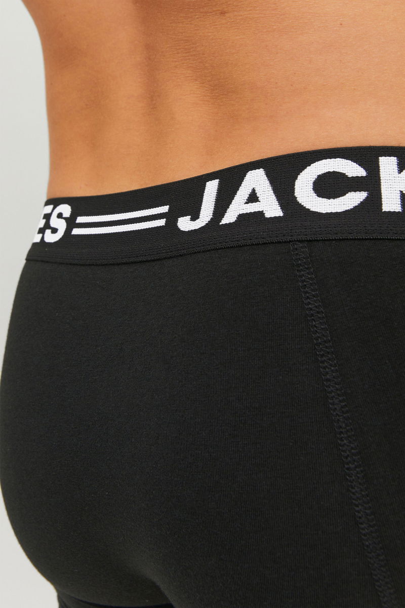 Jack & Jones Erkek Sense Pamuklu 3'lü Boxer 12081832 Siyah - 3