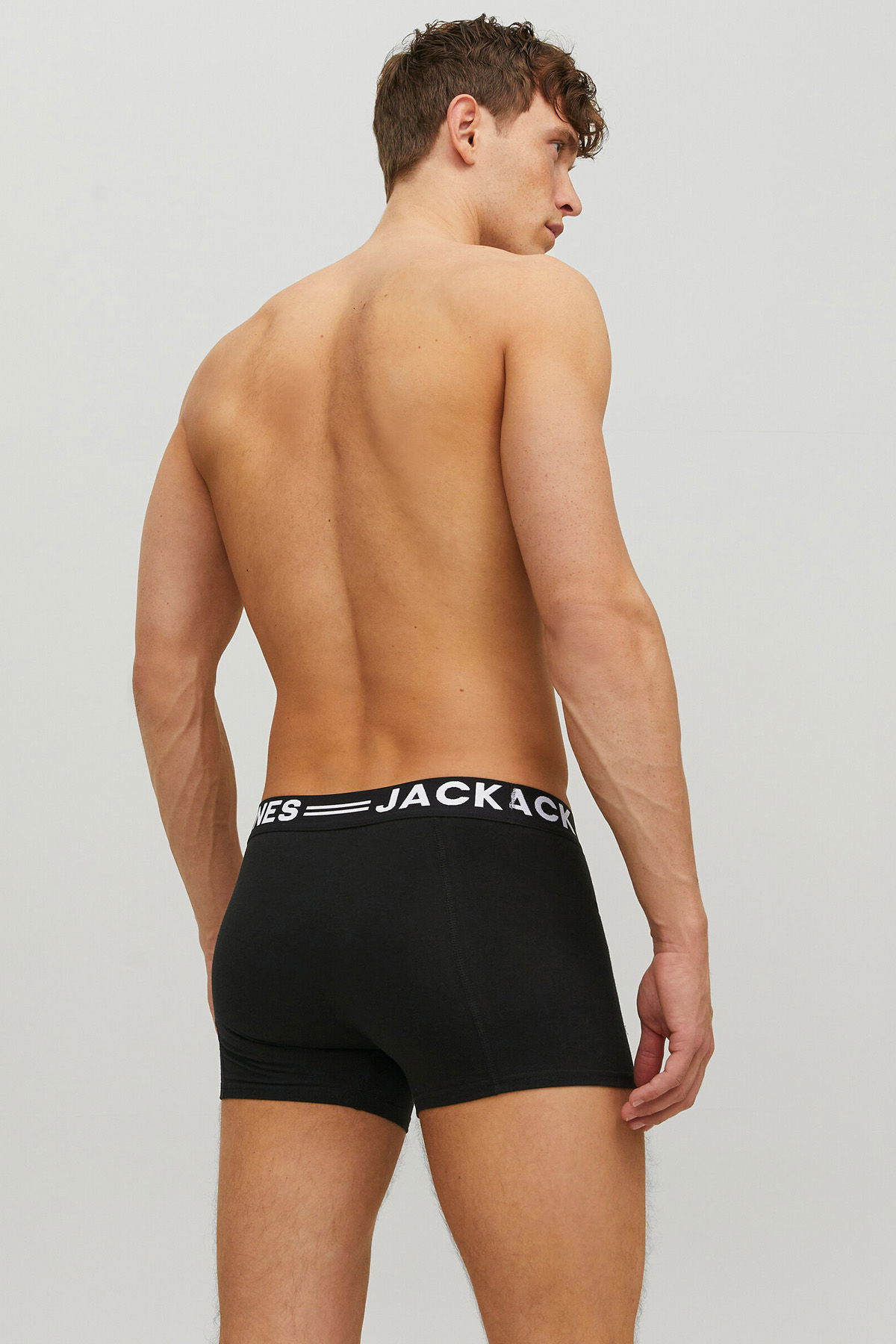 Jack & Jones Erkek Sense Pamuklu 3'lü Boxer 12081832 Siyah - 4