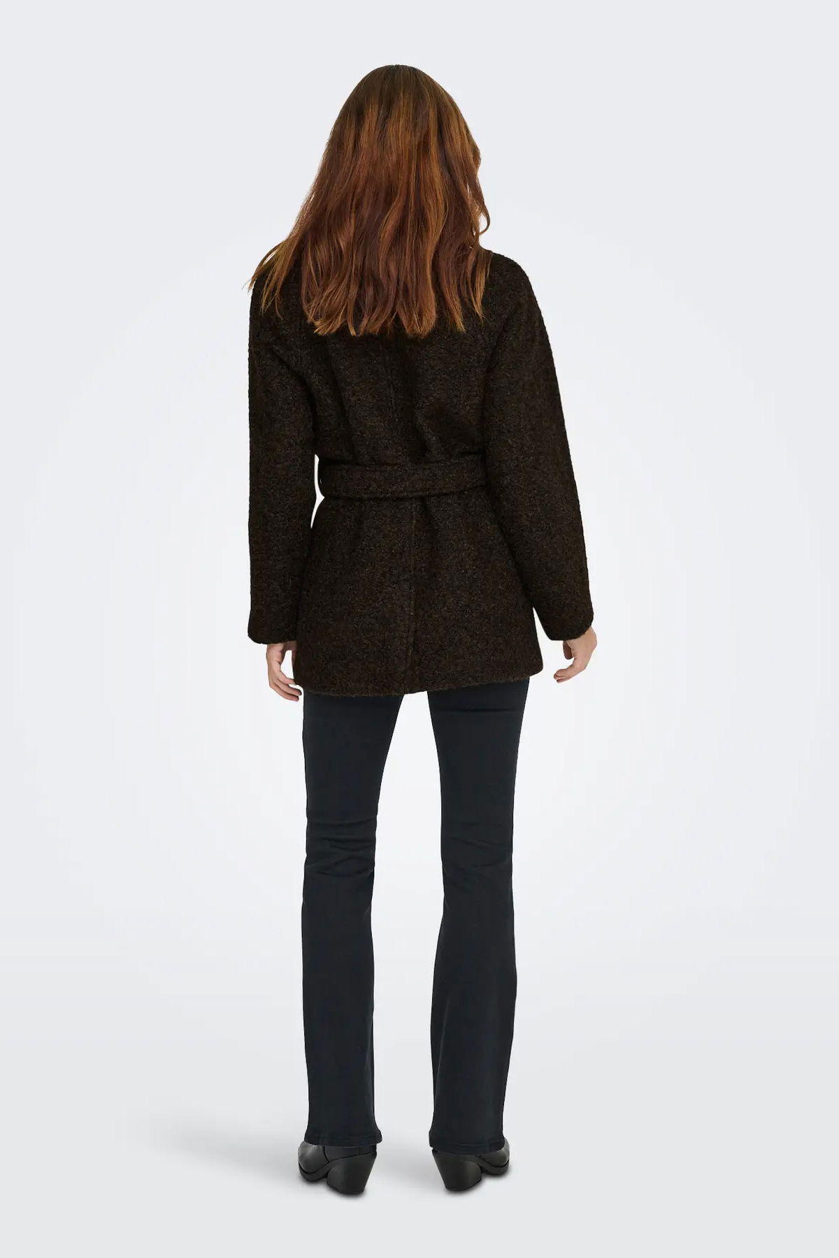 JDY Kadın Jdynevada Beli Kuşaklı Kırçıllı Kaşe Mont 15355063 Kahverengi - 4