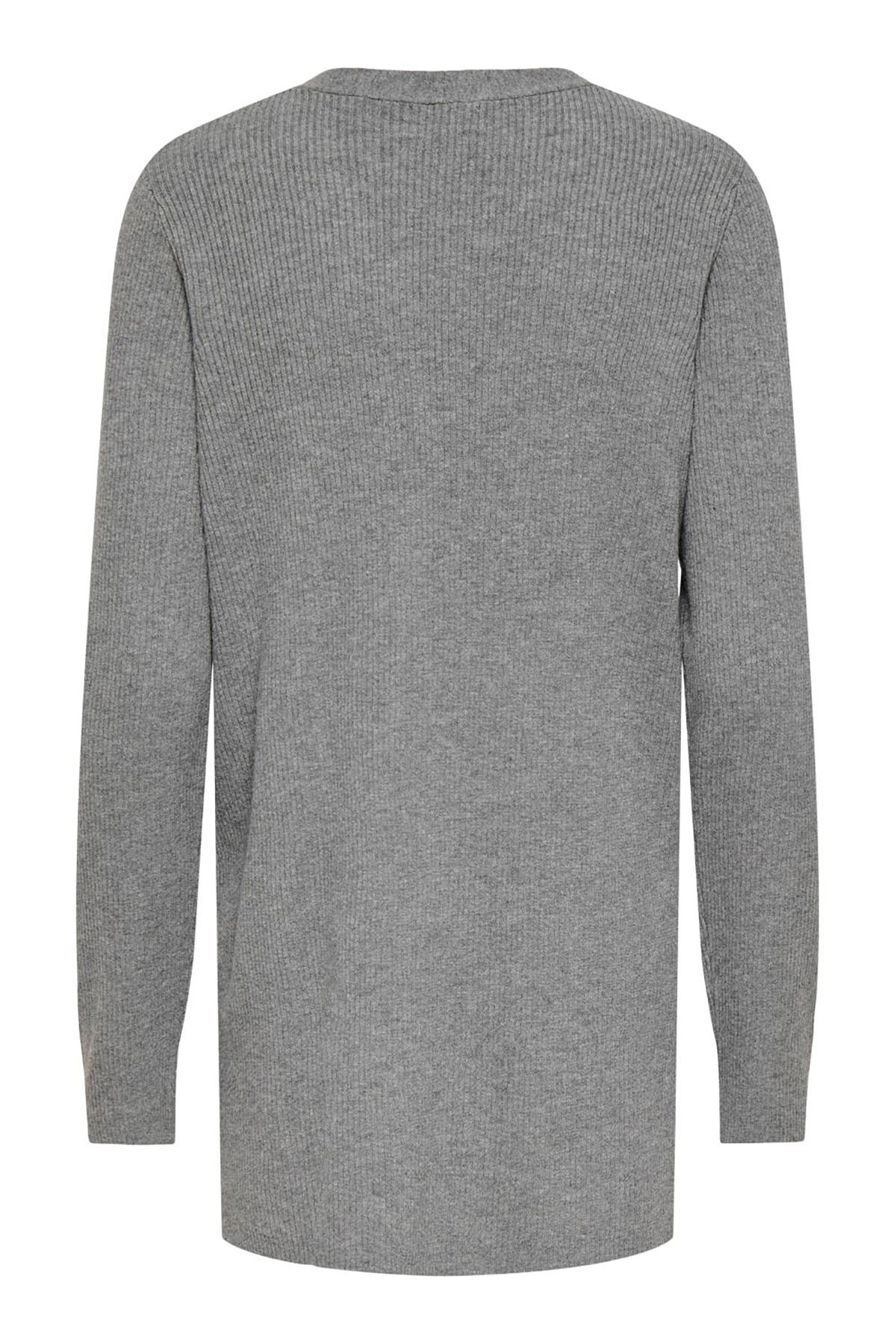 JDY Kadın Jdyprıme V Yaka Uzun Kollu Örme Hırka 15350887 Gri - 2