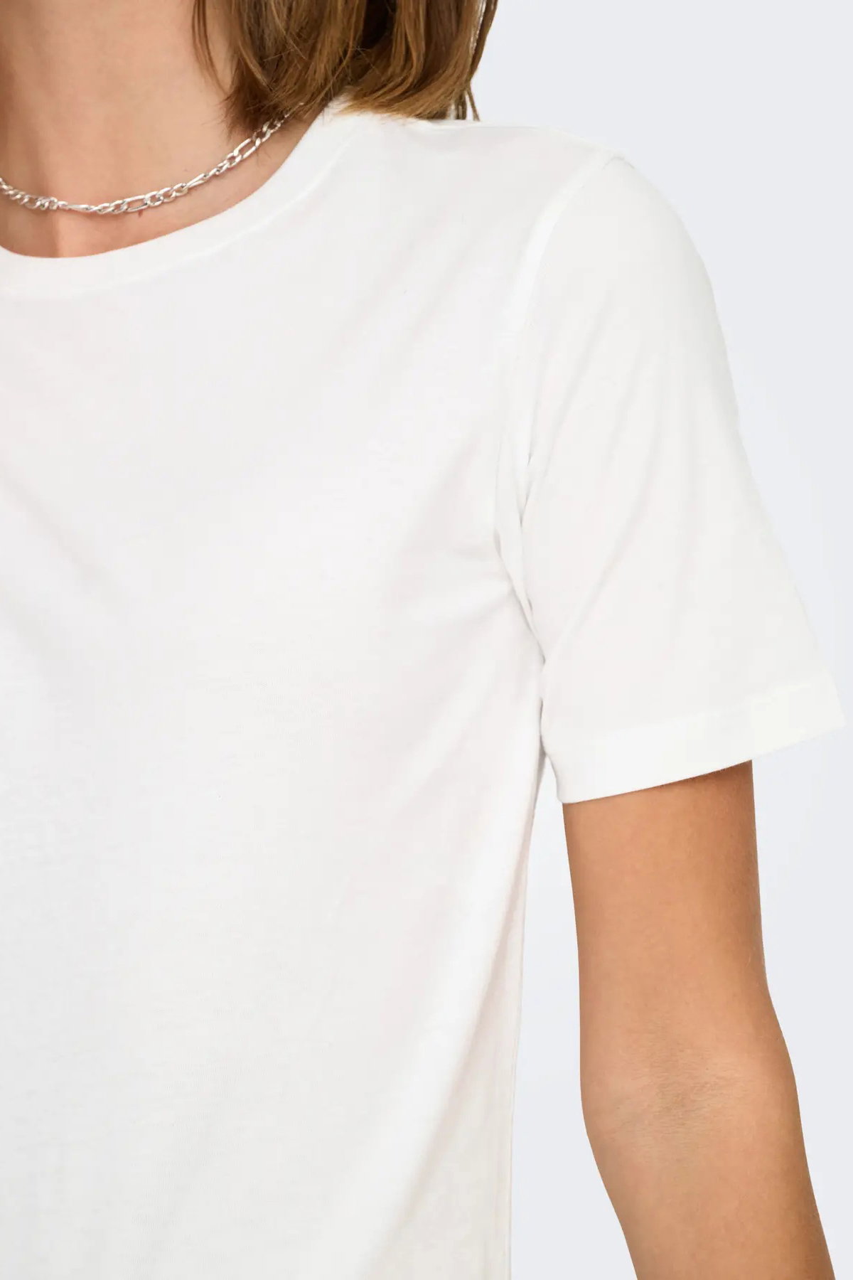 JDY Kadın Jdyrex Bisiklet Yaka %100 Pamuk T-Shirt 15344612 Ekru - 3