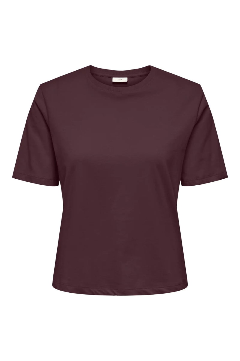 JDY Kadın Jdyrex Bisiklet Yaka %100 Pamuk T-Shirt 15344612 Mürdüm - JDY