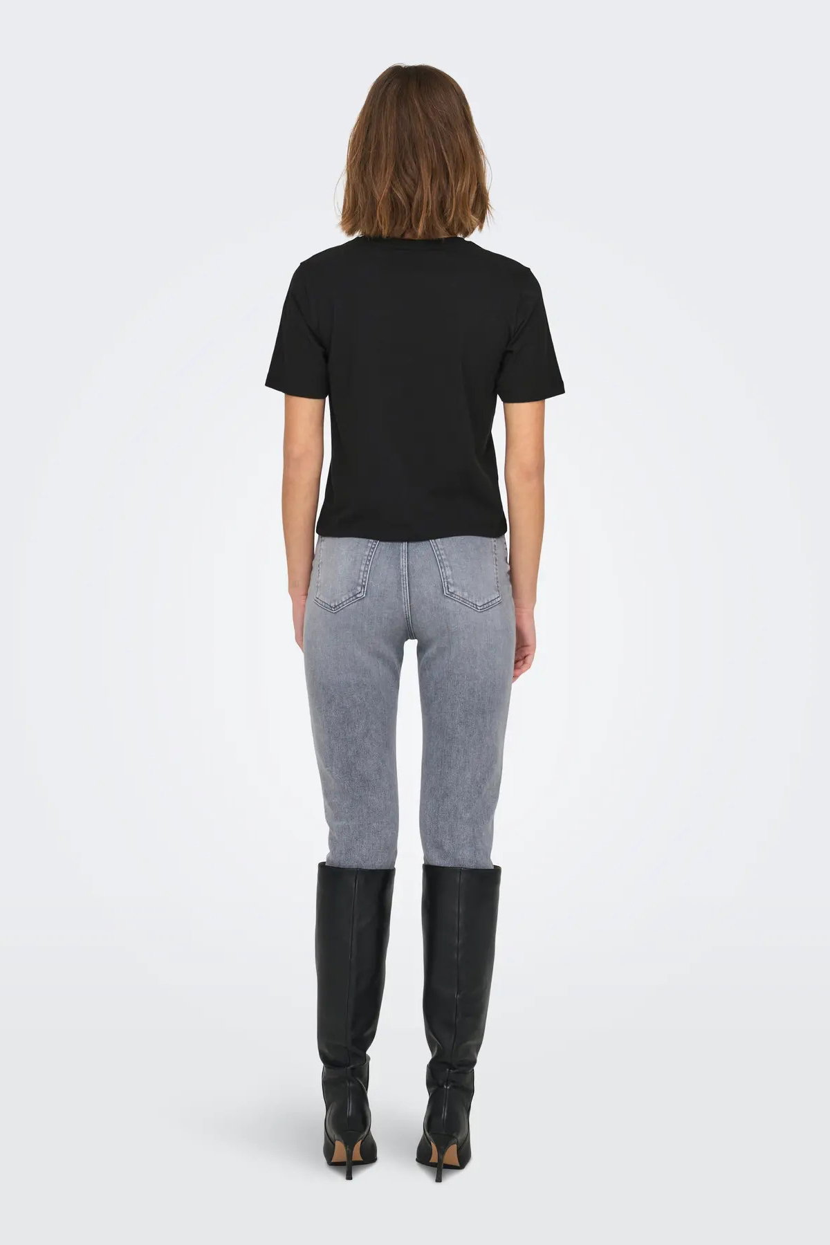 JDY Kadın Jdyrex Bisiklet Yaka %100 Pamuk T-Shirt 15344612 Siyah - 5