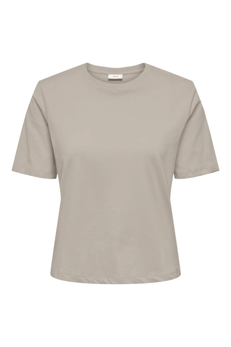 JDY Kadın Jdyrex Bisiklet Yaka %100 Pamuk T-Shirt 15344612 Taş - JDY