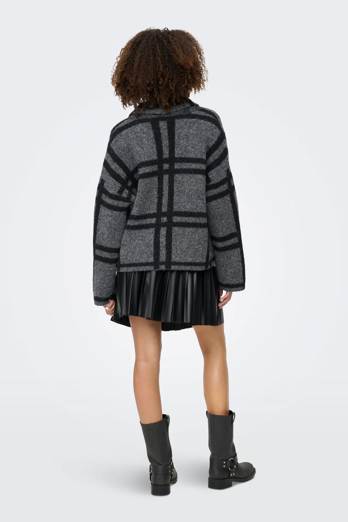 JDY Kadın V-Neck Düğmeli V Yaka Yünlü Hırka 15354098 Koyu Gri - 5