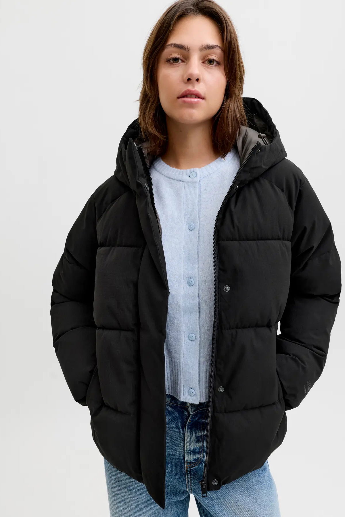 JJXX Kadın Jxglobal Kapüşonlu Şişme Mont 12283784 Siyah - 1