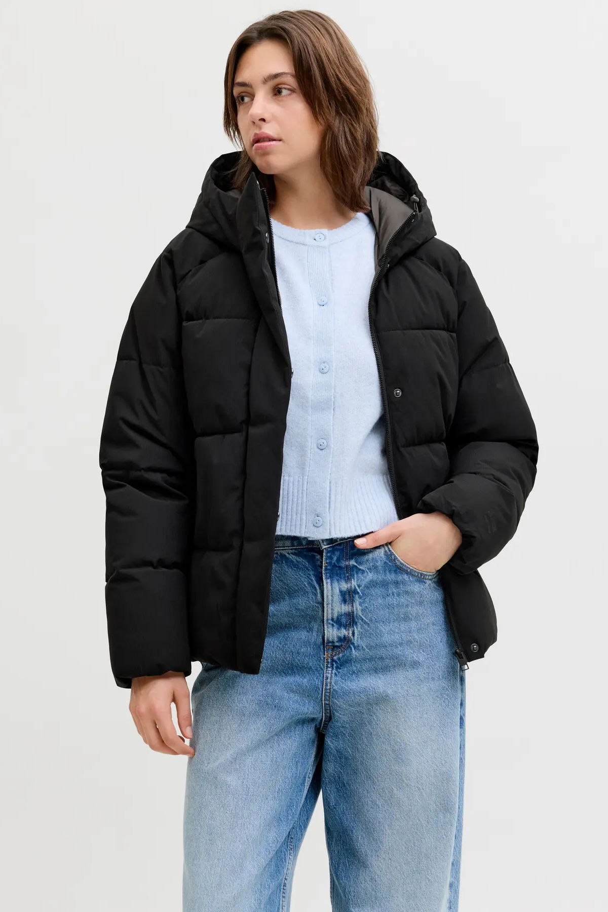 JJXX Kadın Jxglobal Kapüşonlu Şişme Mont 12283784 Siyah - 2