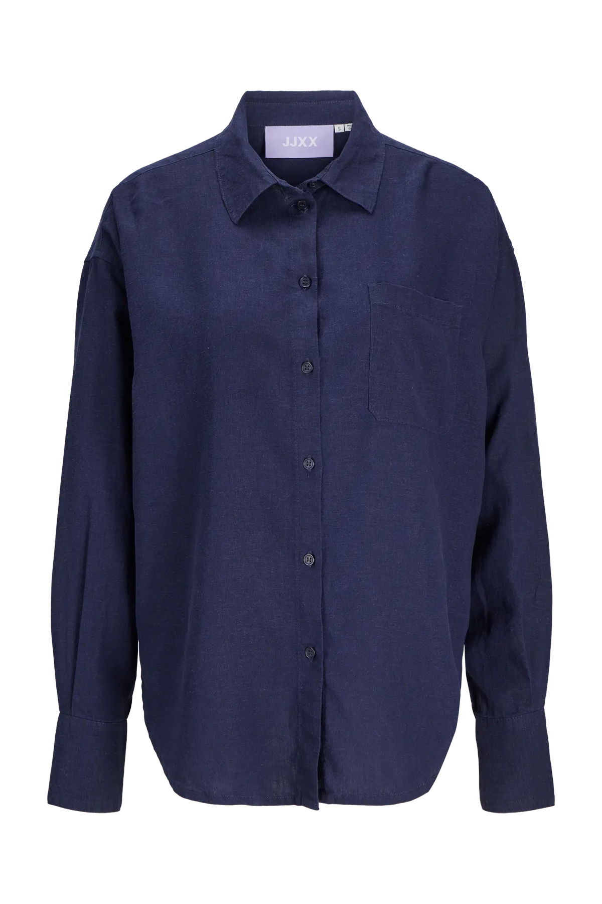 JJXX Kadın Jxjamıe Oversize Uzun Kollu Keten Gömlek 12269668 Lacivert - 1