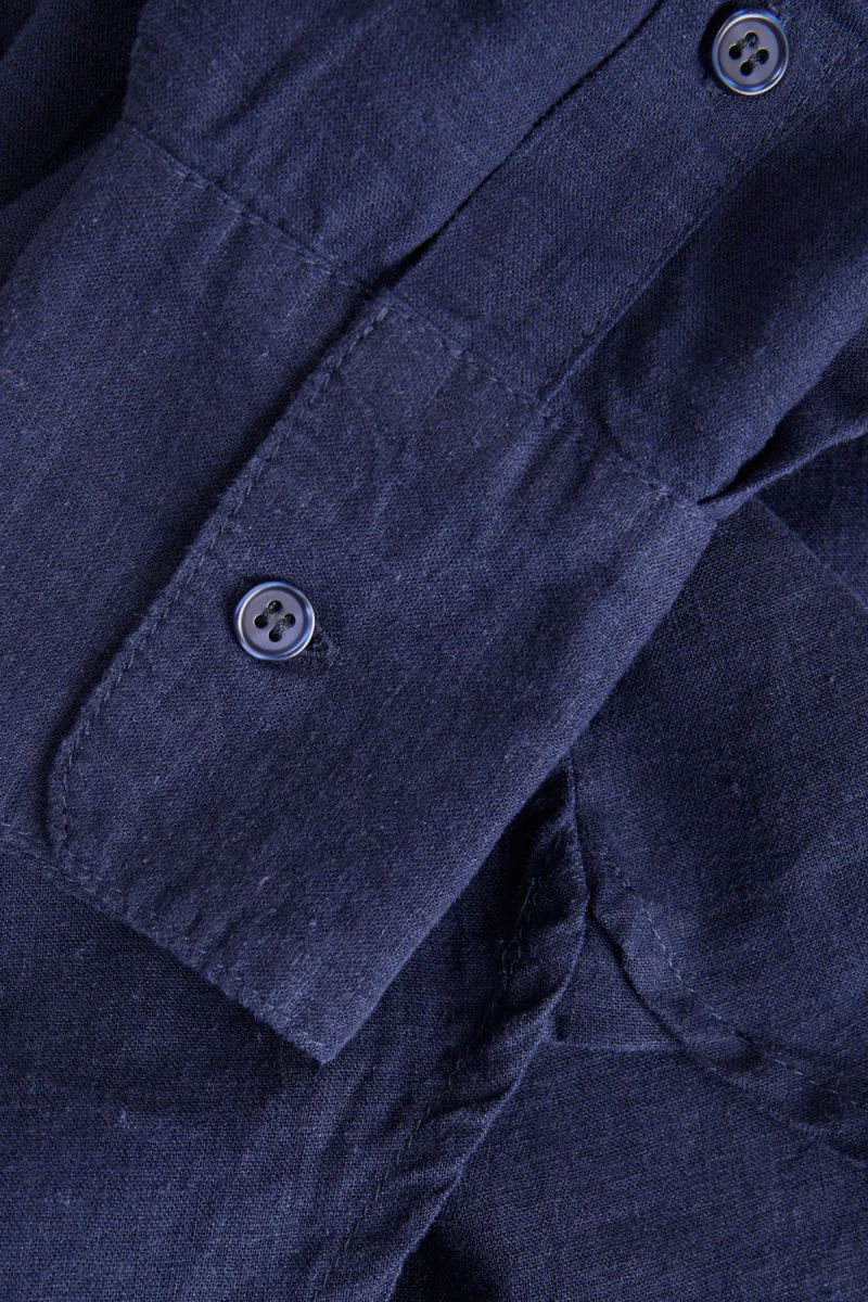 JJXX Kadın Jxjamıe Oversize Uzun Kollu Keten Gömlek 12269668 Lacivert - 2