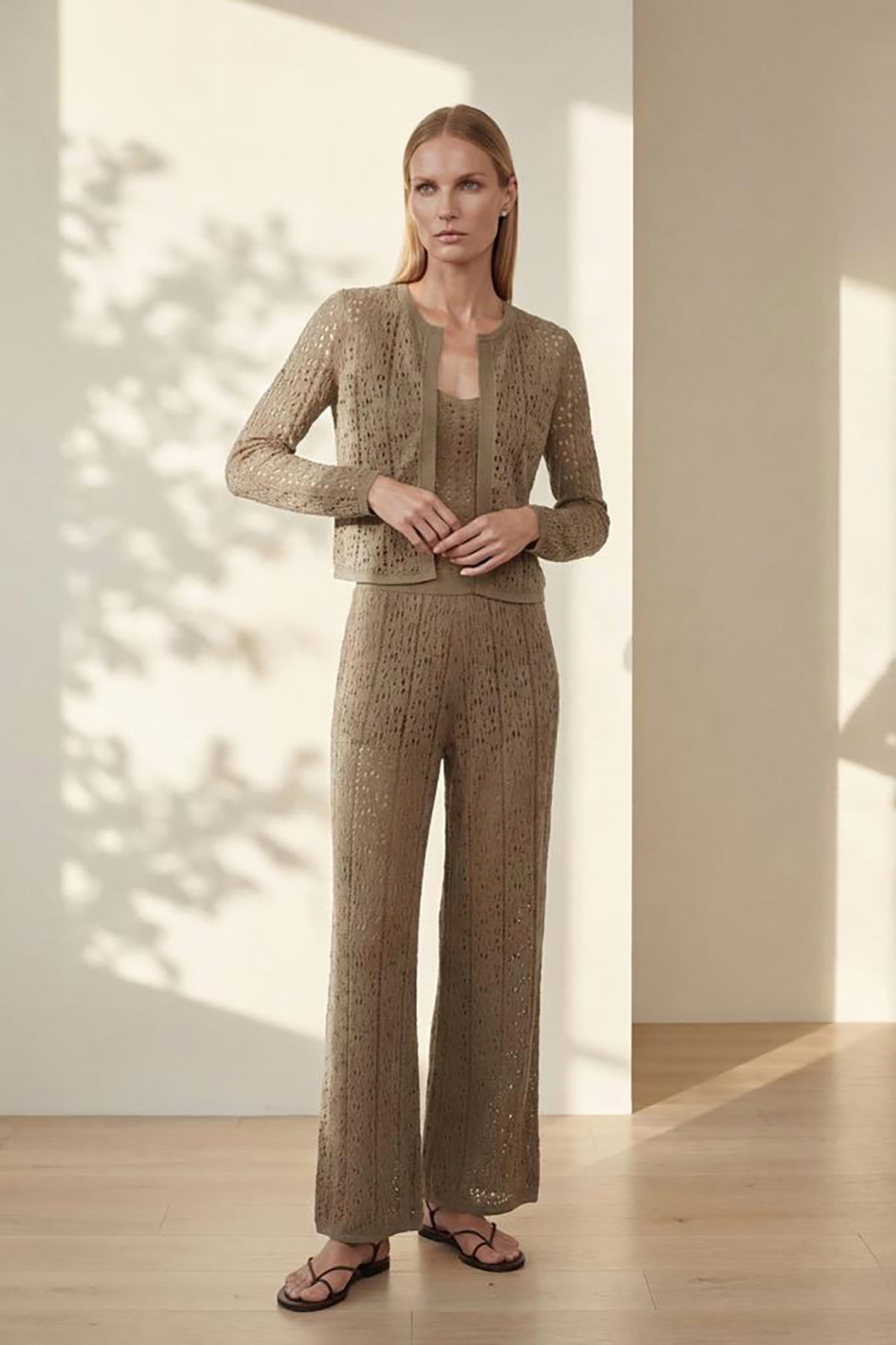 Join Us Kadın Ajurlu Hırka S003 Vizon - 3