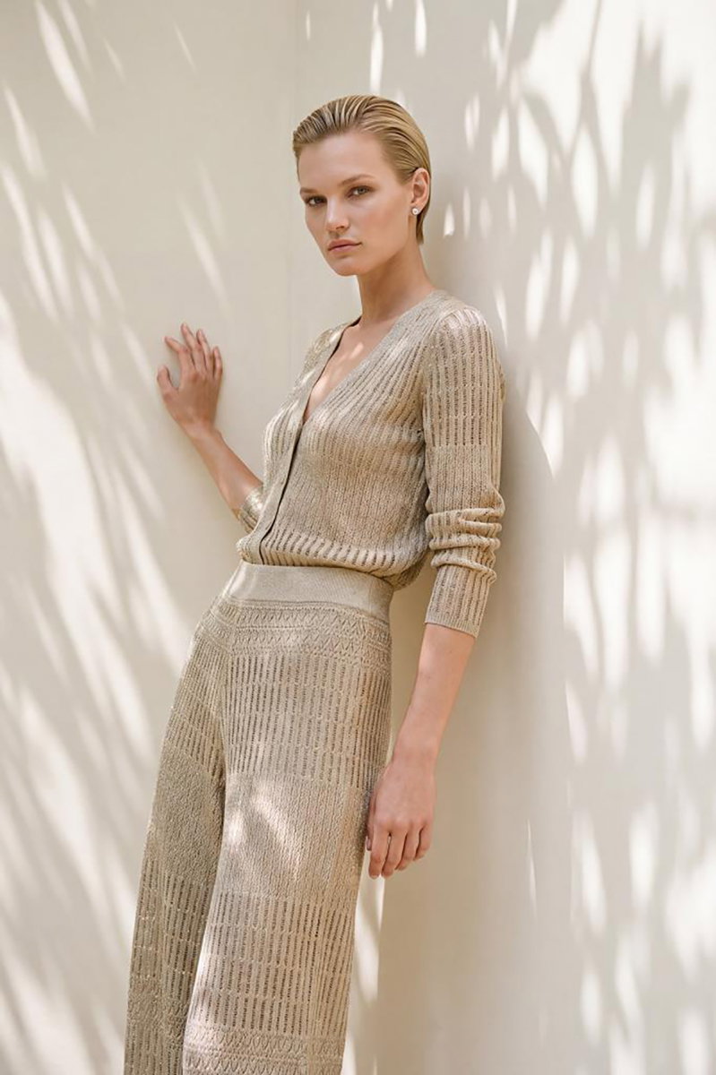 Join Us Kadın Ajurlu Simli Hırka S104 Bej - 4