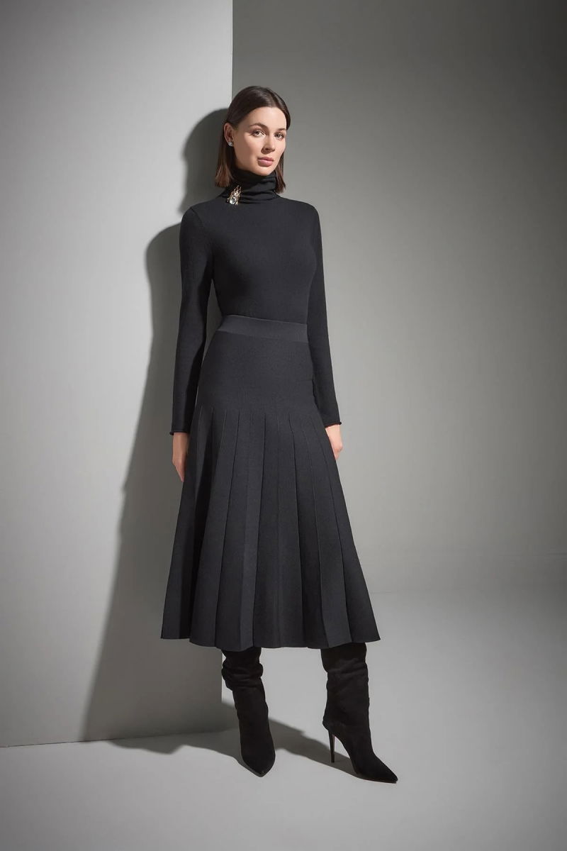 Join Us Kadın Arı Broş Detaylı Triko Kazak W139 Siyah - Join Us