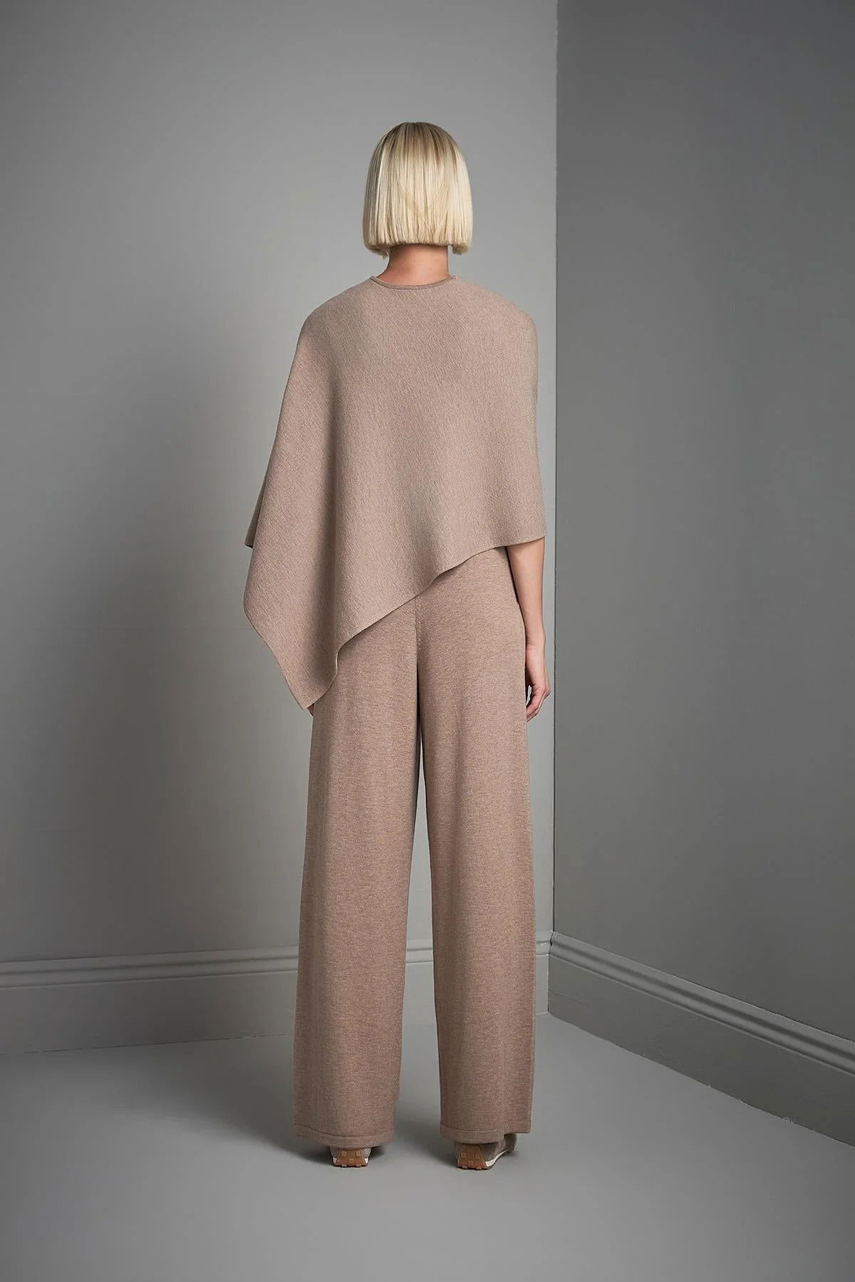 Join Us Kadın Bağlama Detaylı Triko Panço W149 Bej - 5