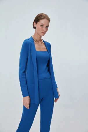 Join Us Kadın Bol Kesim Cepli Blazer Ceket 0051 Mavi - 1