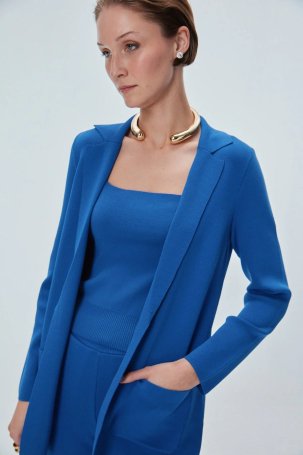 Join Us Kadın Bol Kesim Cepli Blazer Ceket 0051 Mavi - 2