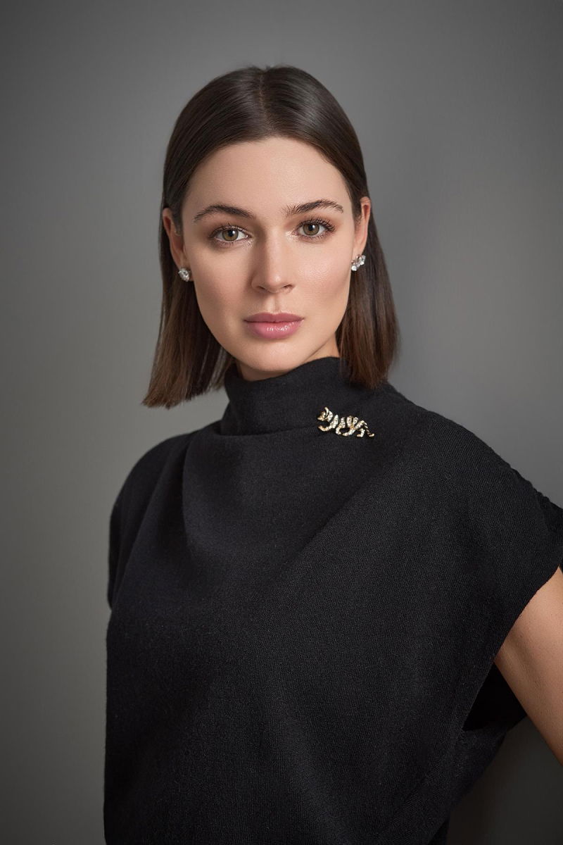 Join Us Kadın Broş Detaylı Triko Bluz W213 Siyah - 4