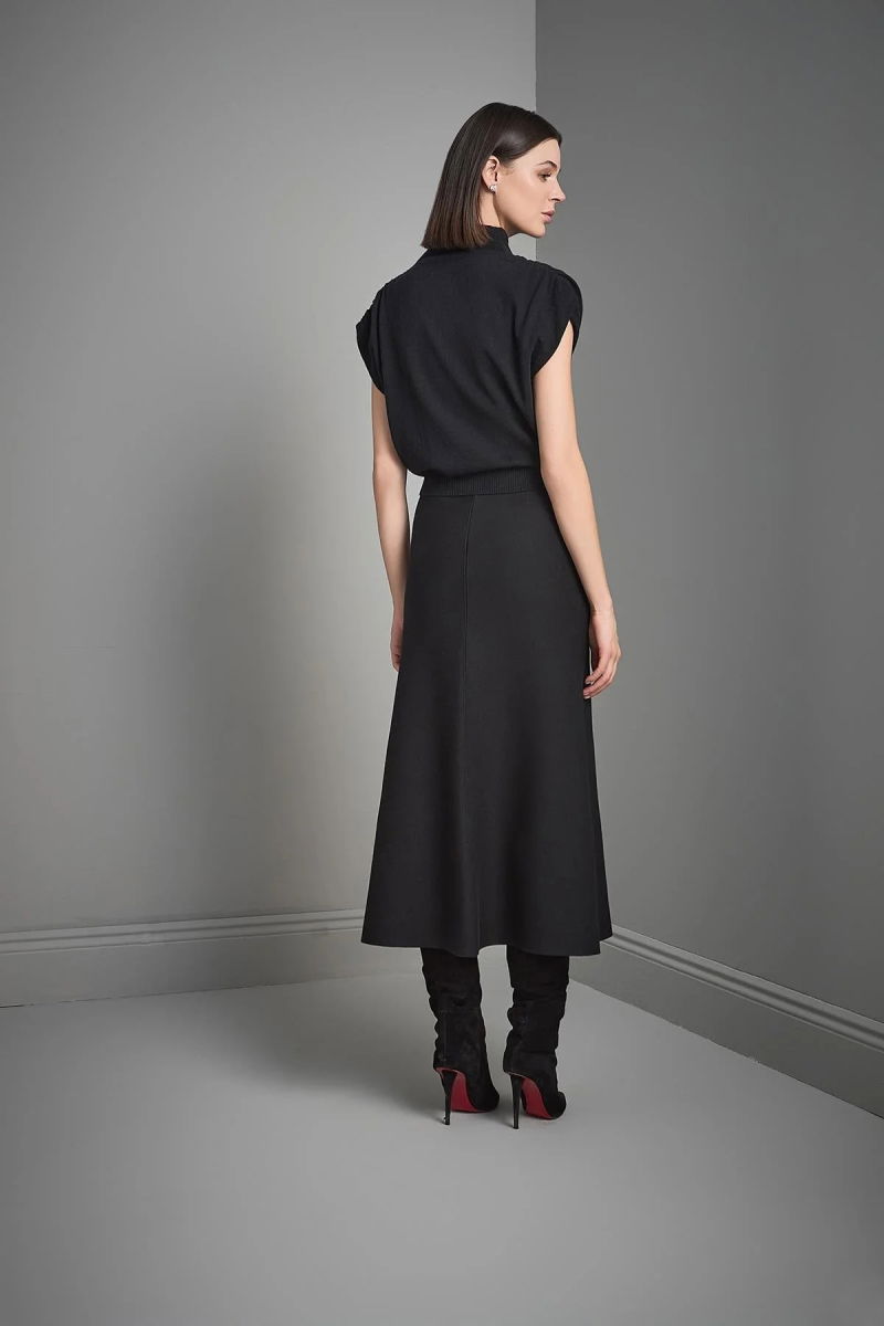 Join Us Kadın Broş Detaylı Triko Bluz W213 Siyah - 5