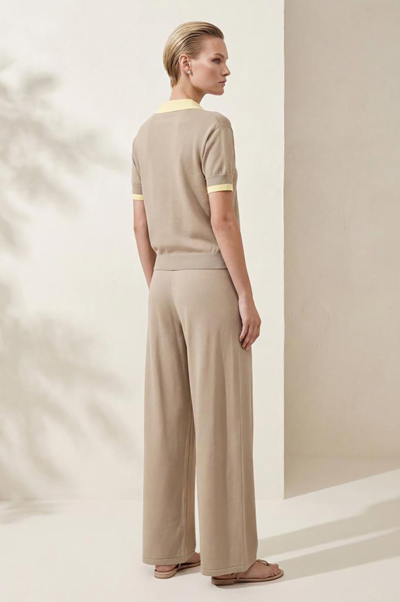 Join Us Kadın Çift Kat Detaylı Polo Yaka Bluz S167 Vizon - 3