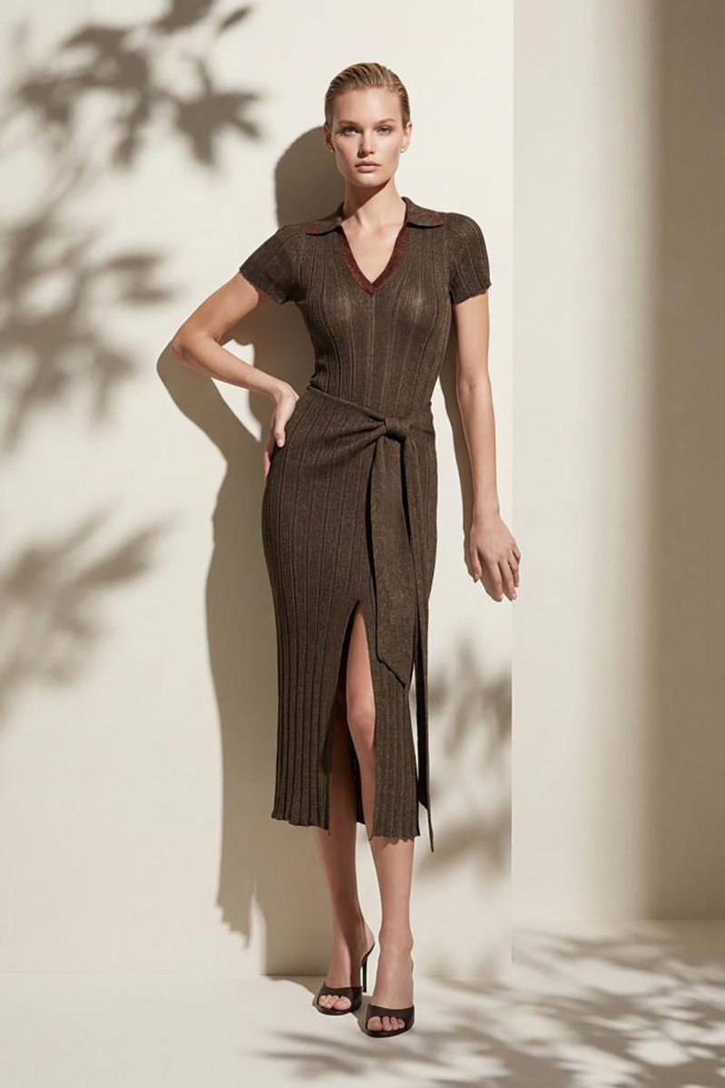 Join Us Kadın Düğüm Detaylı Anvelop Etek S133 Kahverengi - Join Us