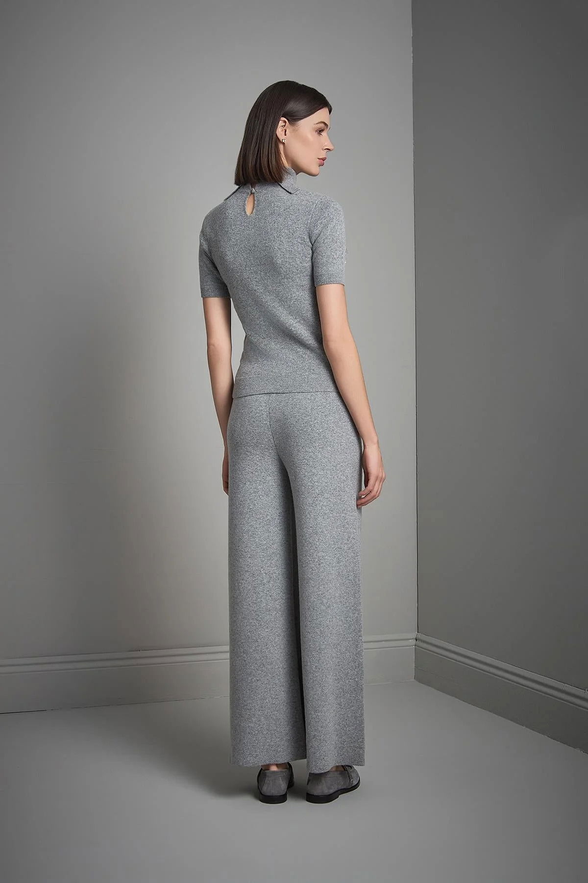 Join Us Kadın El İşi Pul ve Taş İşlemeli Triko Bluz W222 Gri - 5