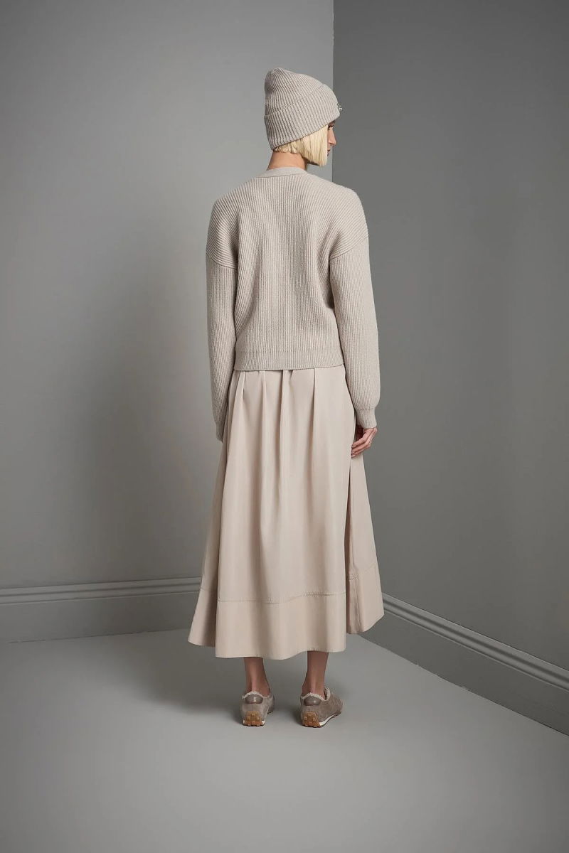 Join Us Kadın El İşi Taş İşlemeli Triko Hırka W097 Bej - 5