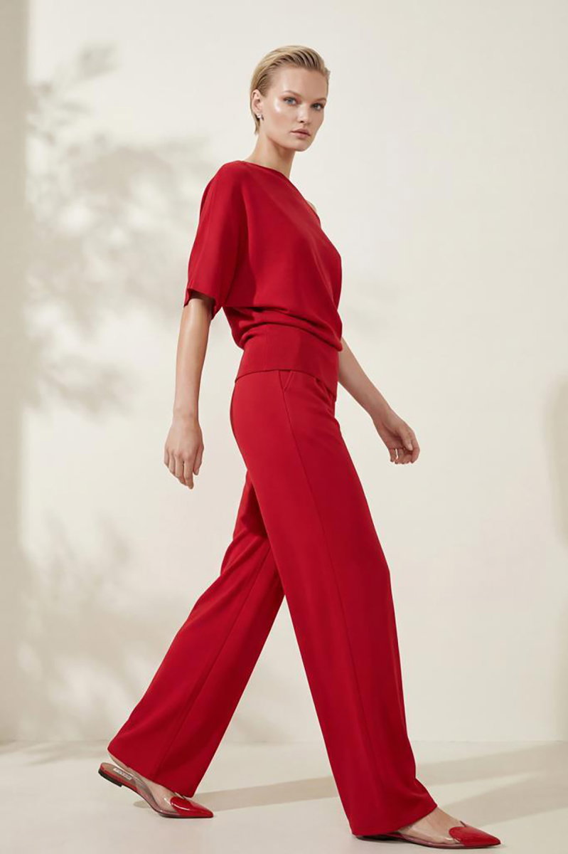 Join Us Kadın Kayık Yaka Bluz S122 Kırmızı - Join Us