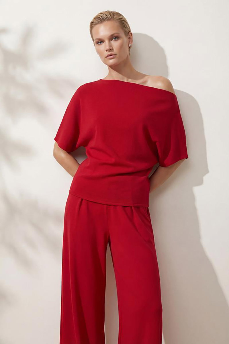 Join Us Kadın Kayık Yaka Bluz S122 Kırmızı - 2