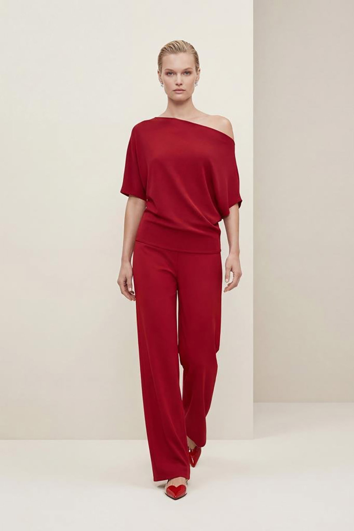 Join Us Kadın Kayık Yaka Bluz S122 Kırmızı - 3