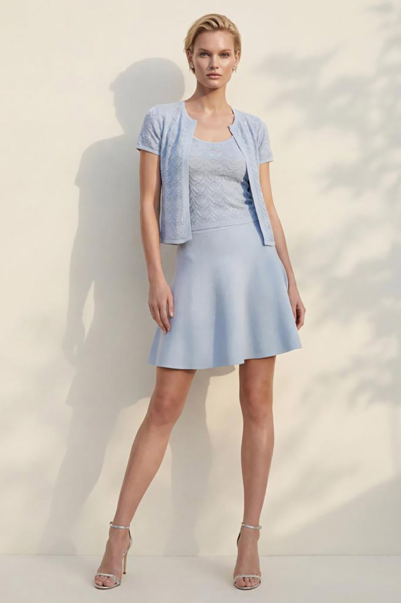 Join Us Kadın Kısa Kollu Ajurlu Hırka S134 Mavi - 4