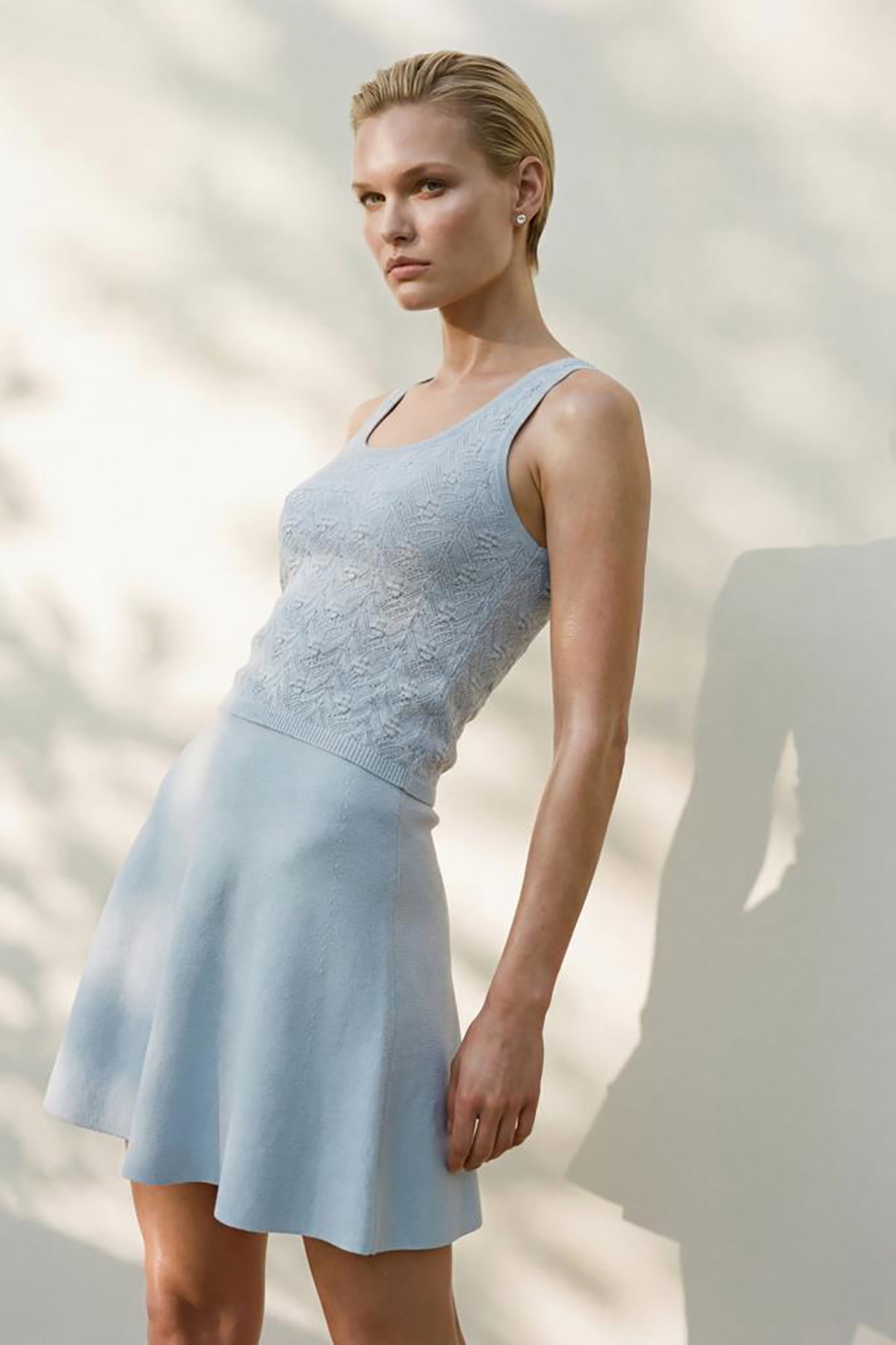 Join Us Kadın Kloş Mini Etek S136 Mavi - 2