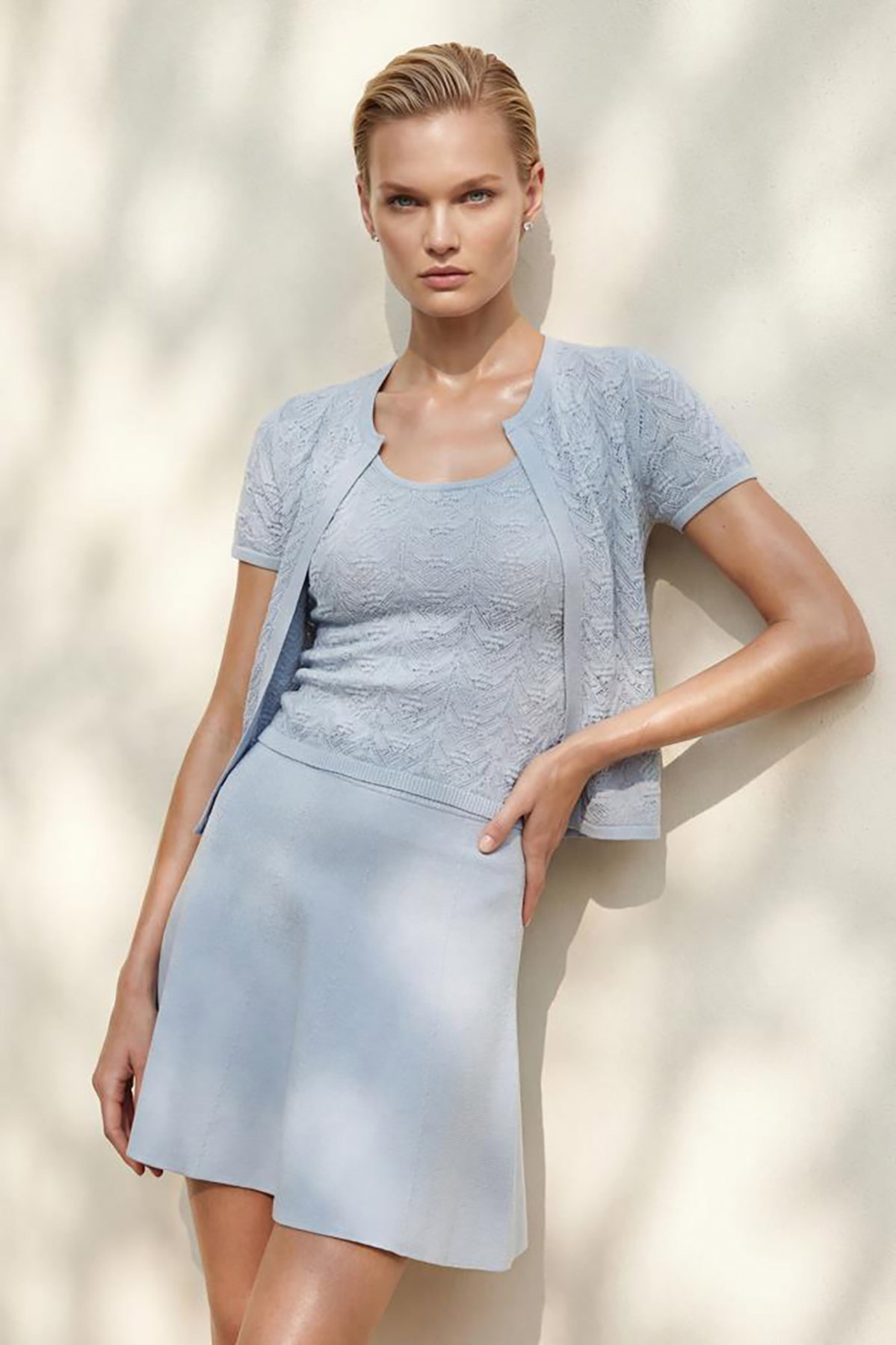 Join Us Kadın Kloş Mini Etek S136 Mavi - 4