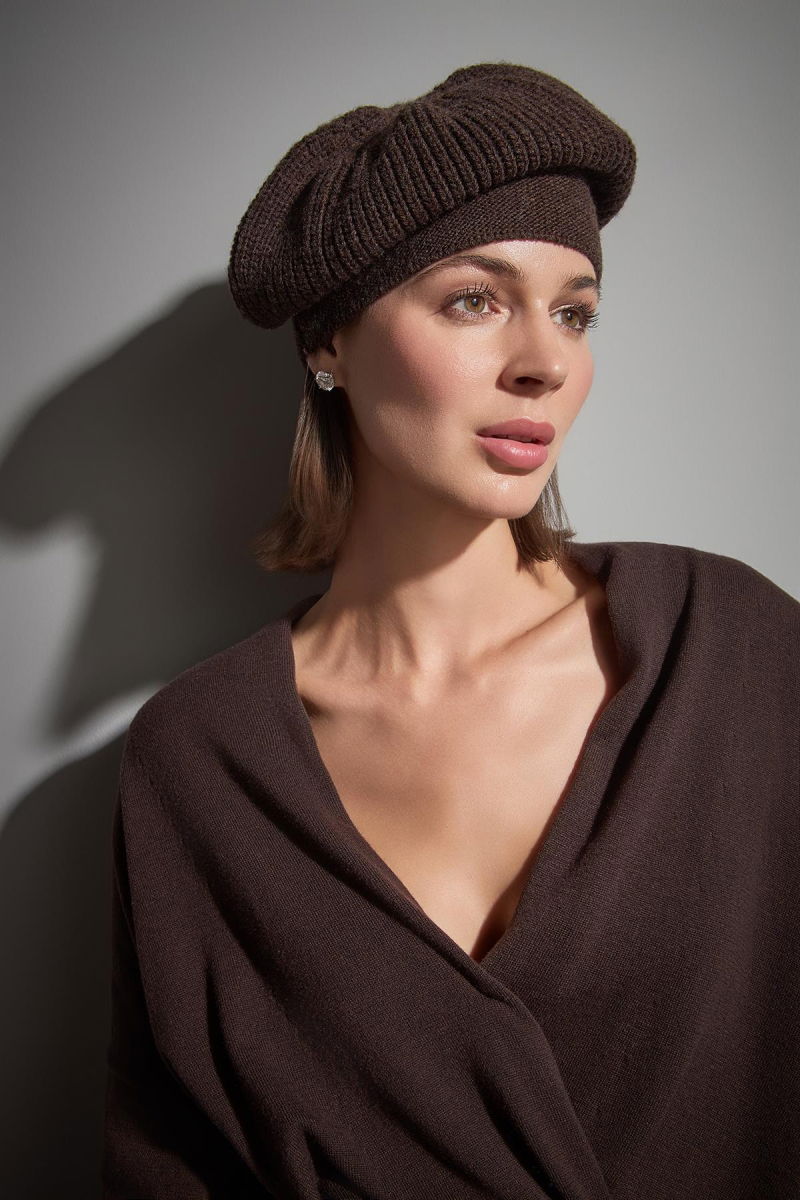 Join Us Kadın Kruvaze Yaka Triko Kazak W130 Kahverengi - 3