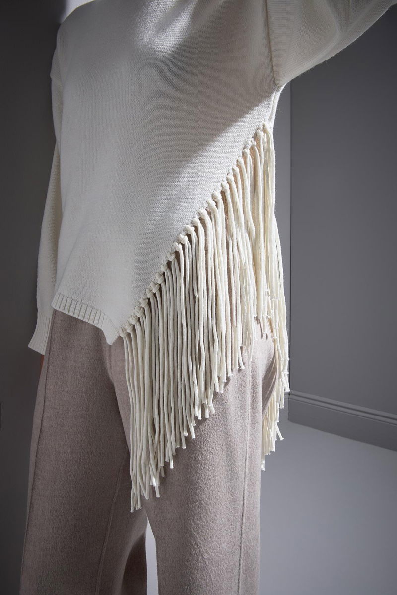 Join Us Kadın Püskül Detaylı Triko Kazak W170 Ekru - 3