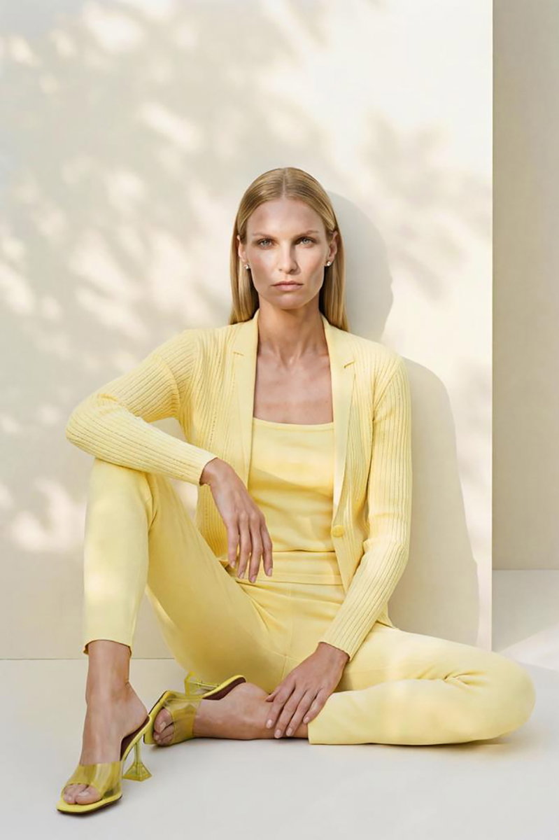 Join Us Kadın Tek Düğmeli Ajurlu Ceket S043 Sarı - 4