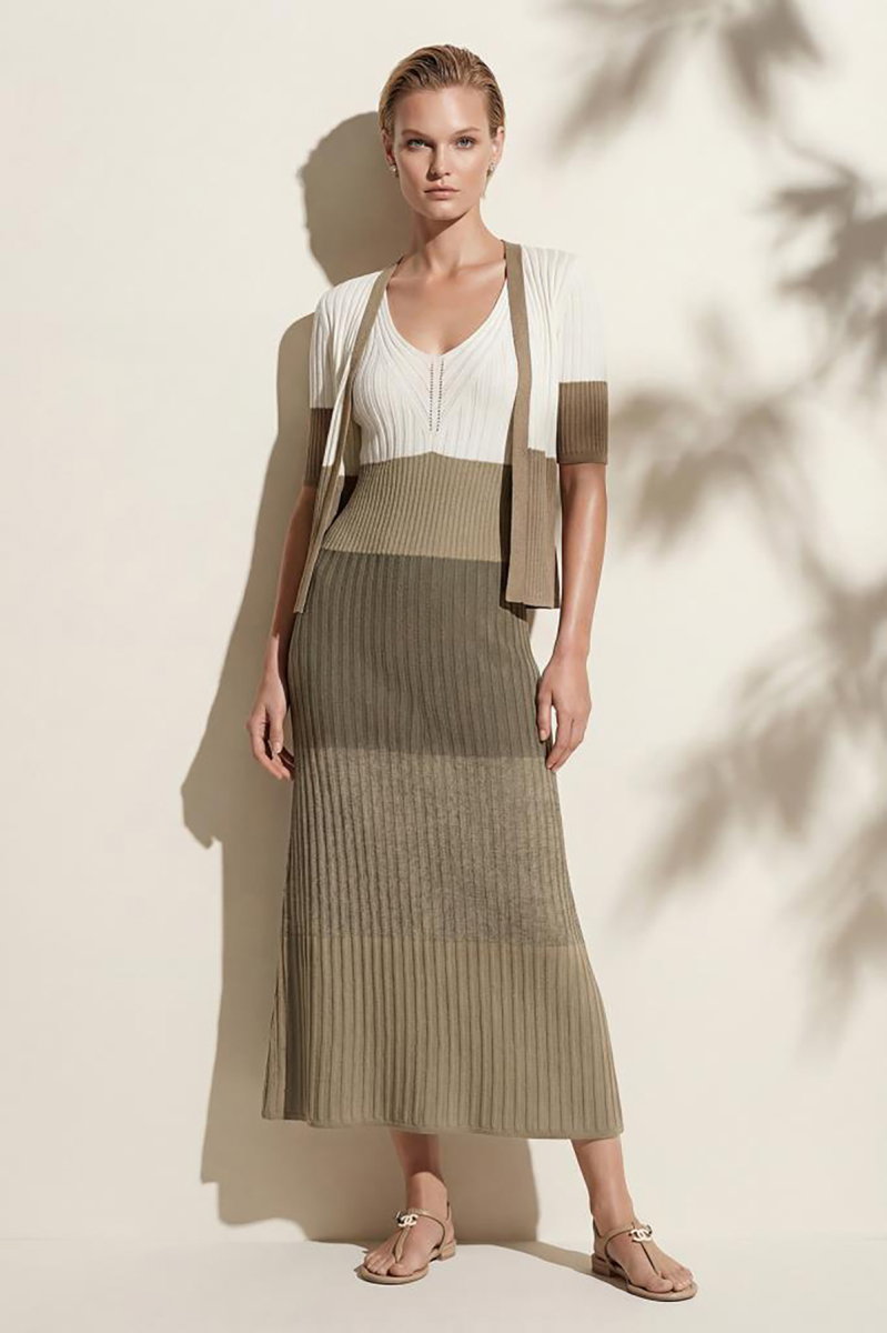 Join Us Kadın V Yaka Renk Bloklu Hırka S121 Multi - Join Us